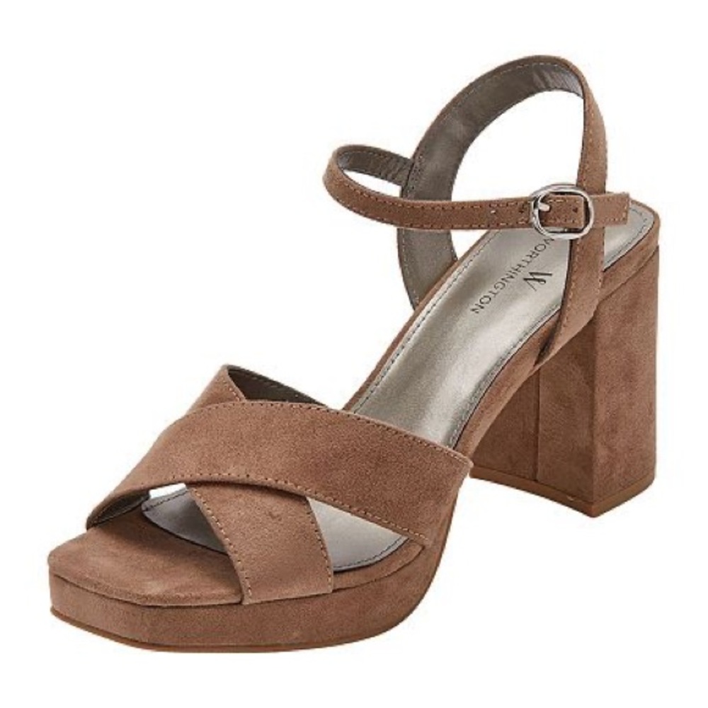 Worthington Women’s Ladee Heeled Sandals in Porcini